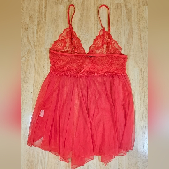 Red Lace Baby Doll Dress Set - Picture 11 of 15
